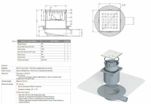 Tekstil Membranlı Paslanmaz Yer Sifonu / Süzgeci 15*15 Q70