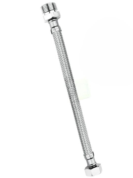 Çelik Fleks Bağlantı Hortumu Ekstra 1/2 Nipel-1/2 Rakor 50 cm