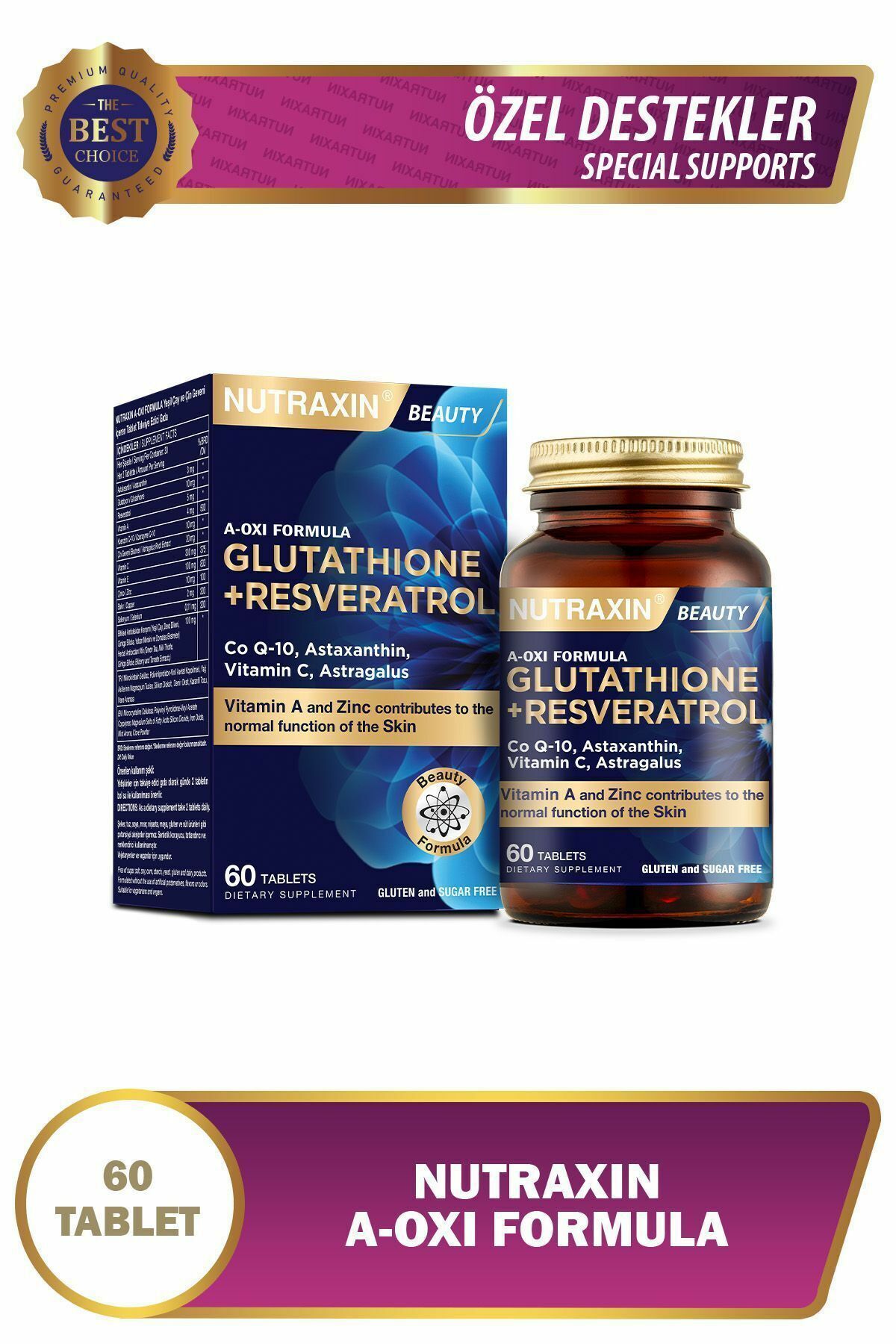 Nutraxin A-oxi Formula Multivitamin, Multimineral Ve Bitki Ekstreleri Içeren Takviye Edici Gıda 60 Tablet