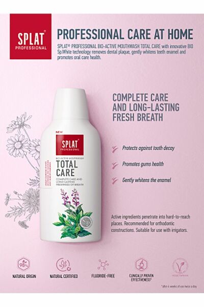Splat Ferahlatıcı Nane Tadında Professional Total Care Ağız Çalkalama Suyu Gargara