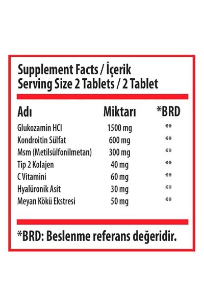 SWİSS Bork Move Up Step Two Glukozamin Tip 2 Kolajen 60 Tablet