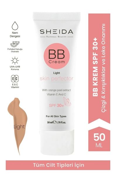 Sheida Bb Cream Light (AÇIK RENK) Spf 30, Mükemmel Kapatıcılık