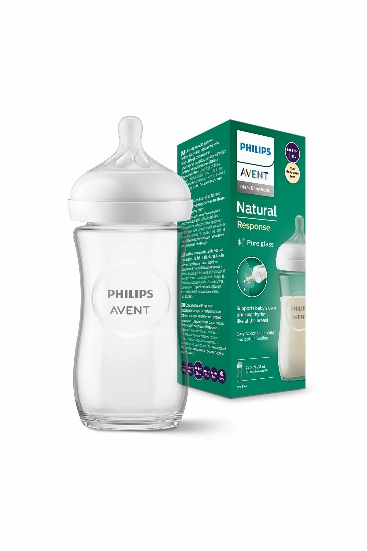 Avent Natural Response Cam Biberon 1 Ay+ 240 ml, Tepkili Biberon Emziği SCY933/01