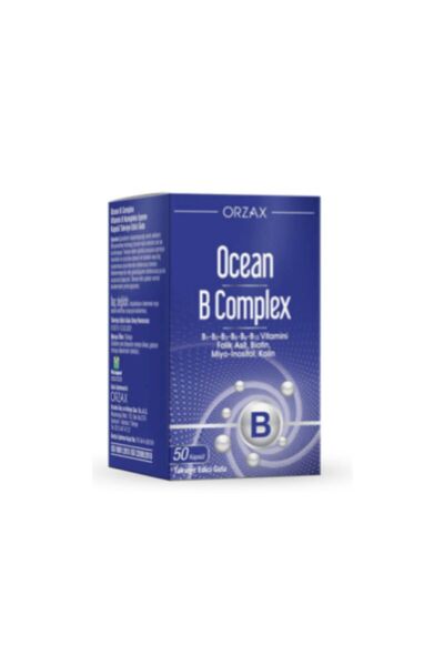 Orzax Ocean B Complex 50 Kapsül Takviye Edici Gıda