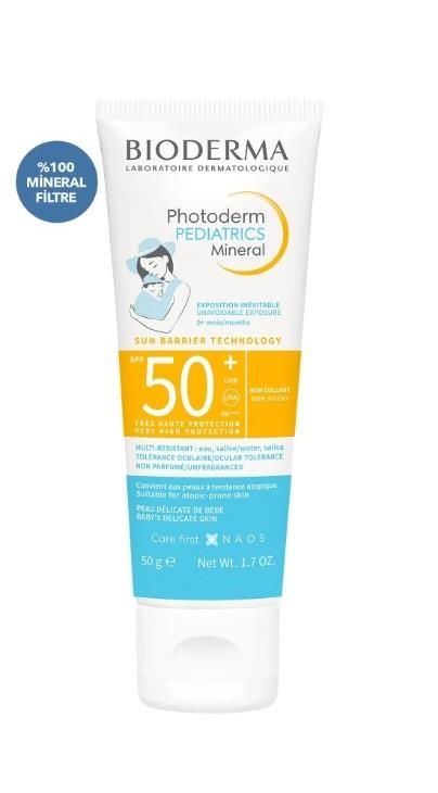Bioderma Photoderm Pediatrics Mineral SPF50+ Yenidoğan Bebek, Çocuk Güneş Kremi Çok Yüksek Koruma 50 gr