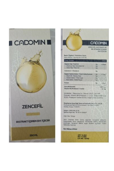 Cadomin Zencefil Ekstraktı 250 ml