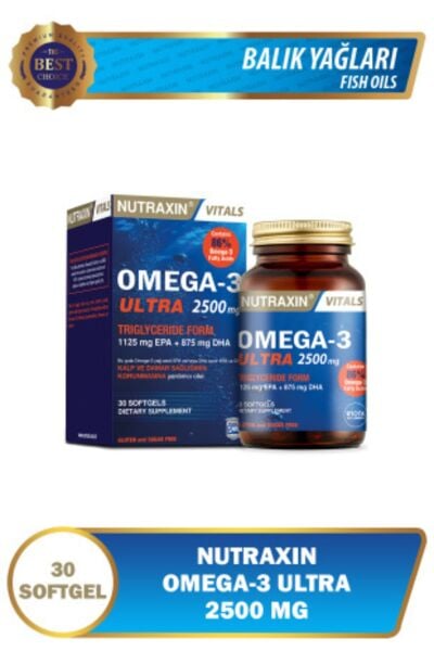 Nutraxin Omega 3 Ultra 2500 Mg 30 Yumuşak Kapsül - EPA DHA GOED