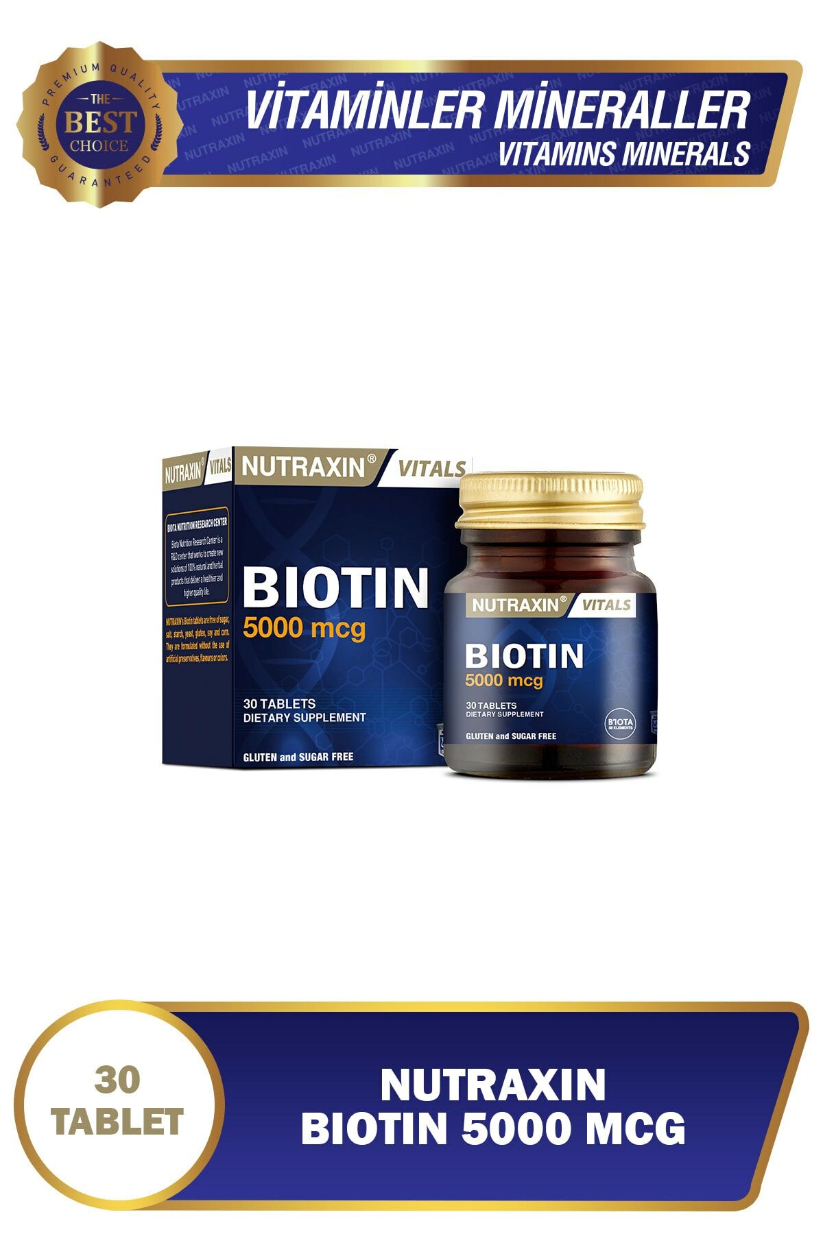 Nutraxin Biotin 5000 Mcg  30 Tablet