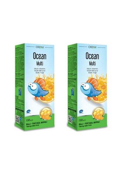 Ocean Multi Şurup Ballı Portakal Aromalı Balık Yağı 150 Ml x 2 Kutu