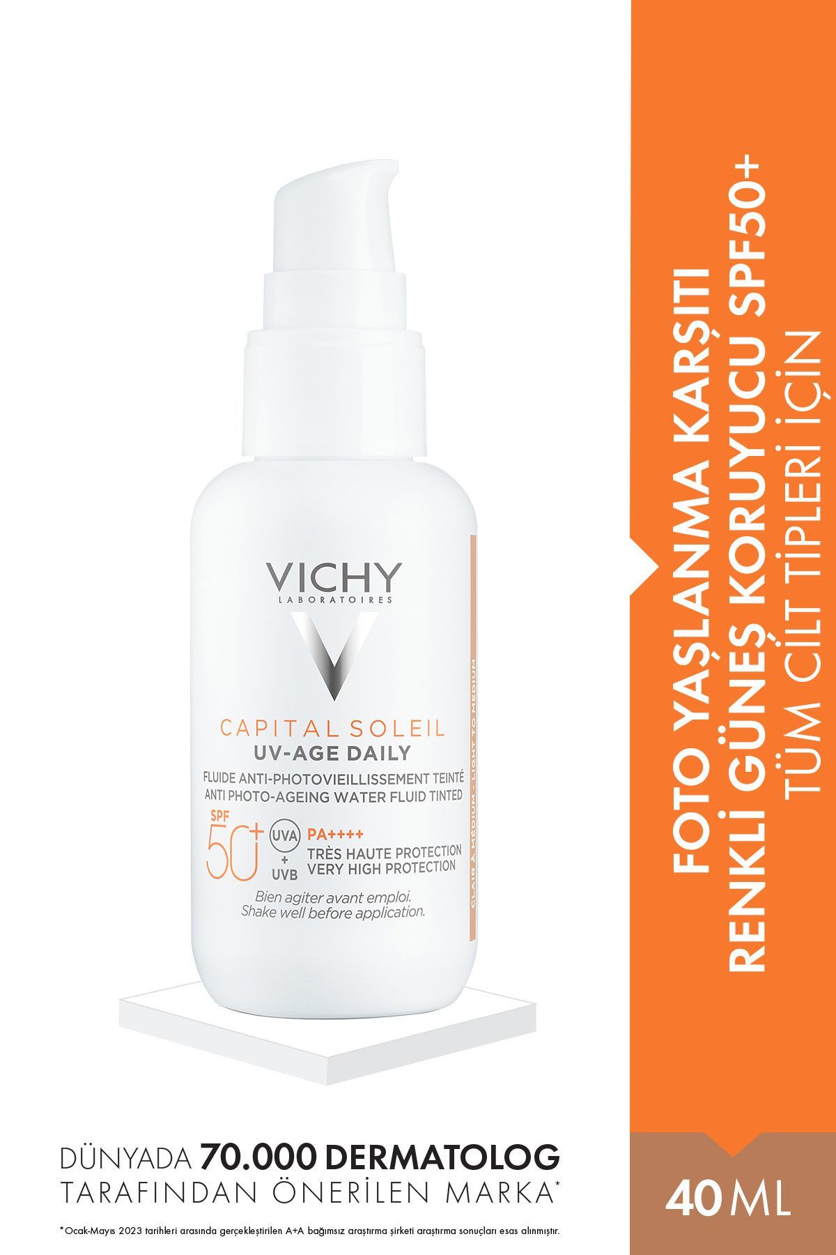 Vichy Capital Soleil Foto Yaşlanma Karşıtı Hafif Dokulu Renkli Güneş Koruyucu 40 ml Spf 50