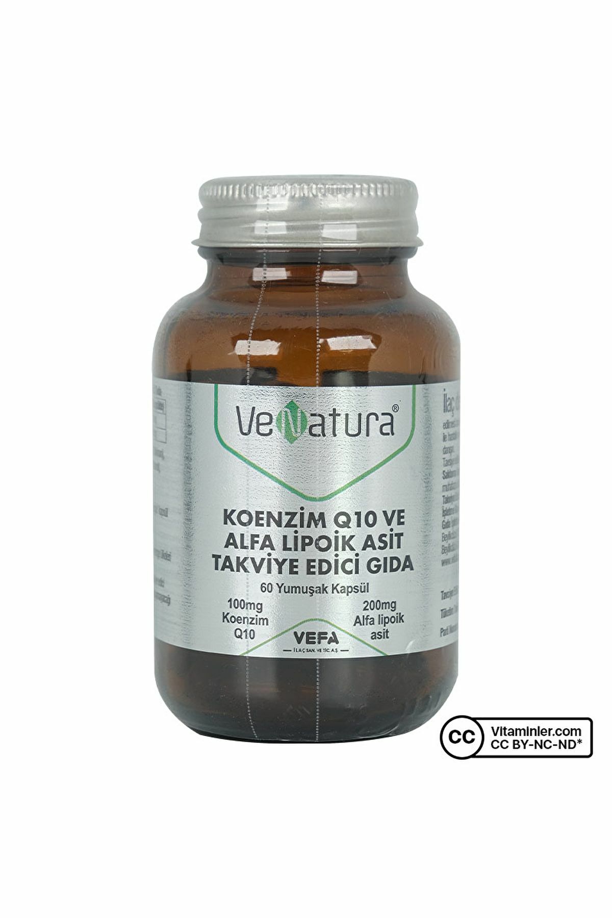 Venatura Koenzim Q10 Ve Alfa Lipoik Asit Takviye Edici Gıda 60 Kapsül