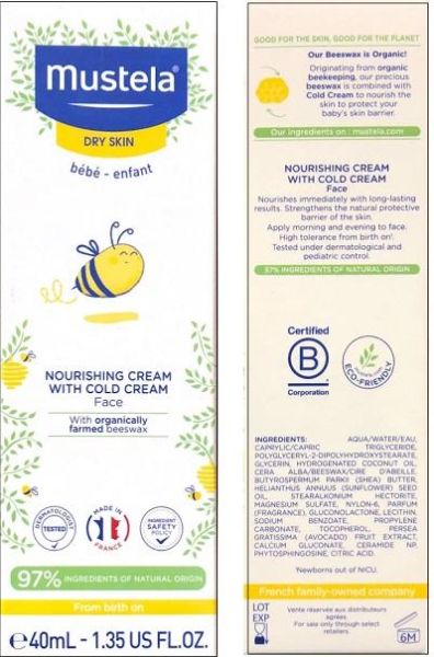 Mustela Cold Cream Içeren Besleyici Yüz Kremi 40 Ml