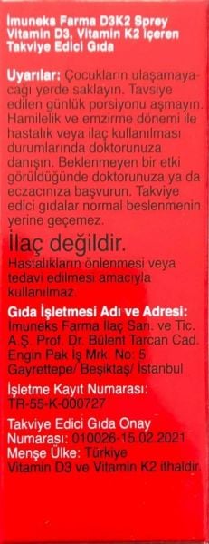 İmuneks D3k2 20ml Sprey