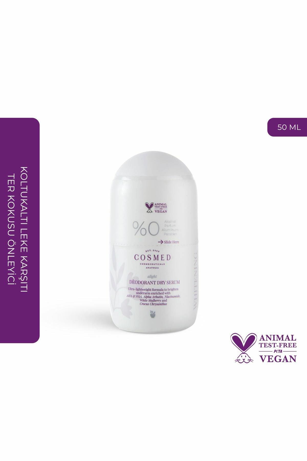 COSMED Deodorant Dry Serum AHA içeren beyazlatıcı roll–on 50 ml