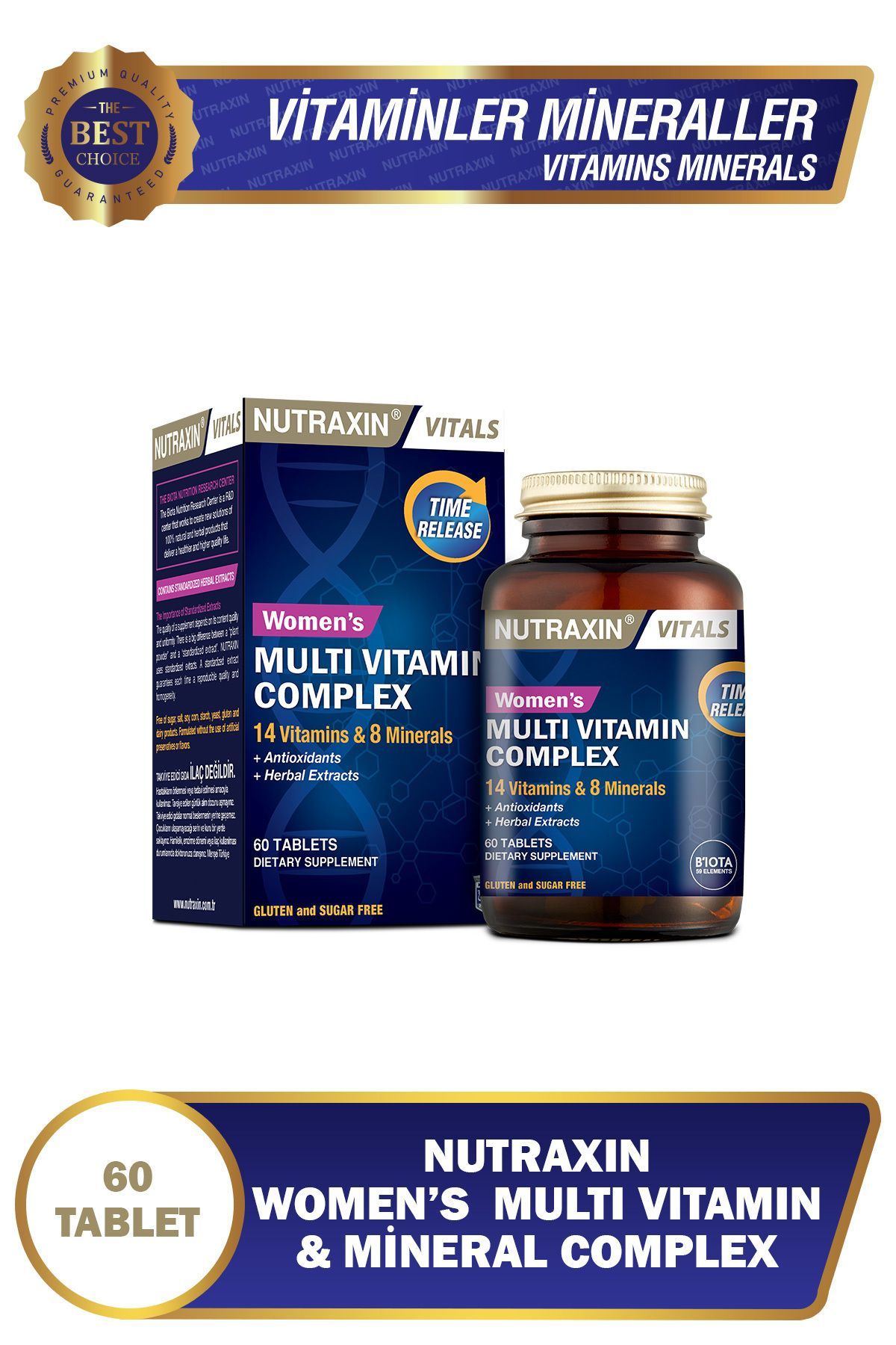 Nutraxin Multivitamin Kadın - Multivitamin & Mineral Complex 60 Tablet