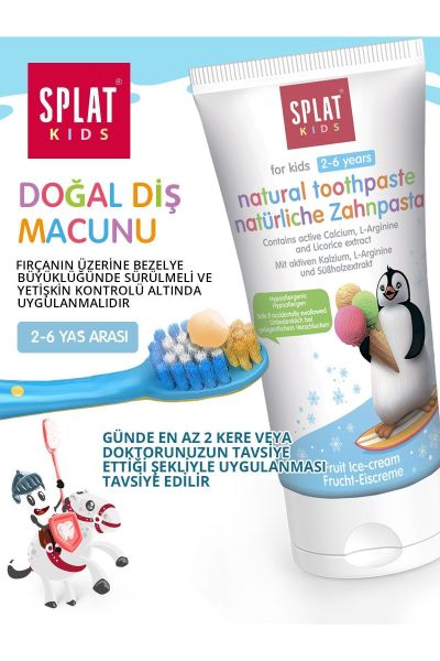 Splat Meyveli Dondurma Tadında 2-6 Yaş Çocuk Diş Macunu 50 Ml