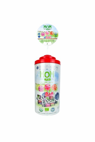 Mom-Oganic Silindir Organik Lolipop (çilek, Karpuz, Yaban Mersini Ve C Vitamini) 200 Adet