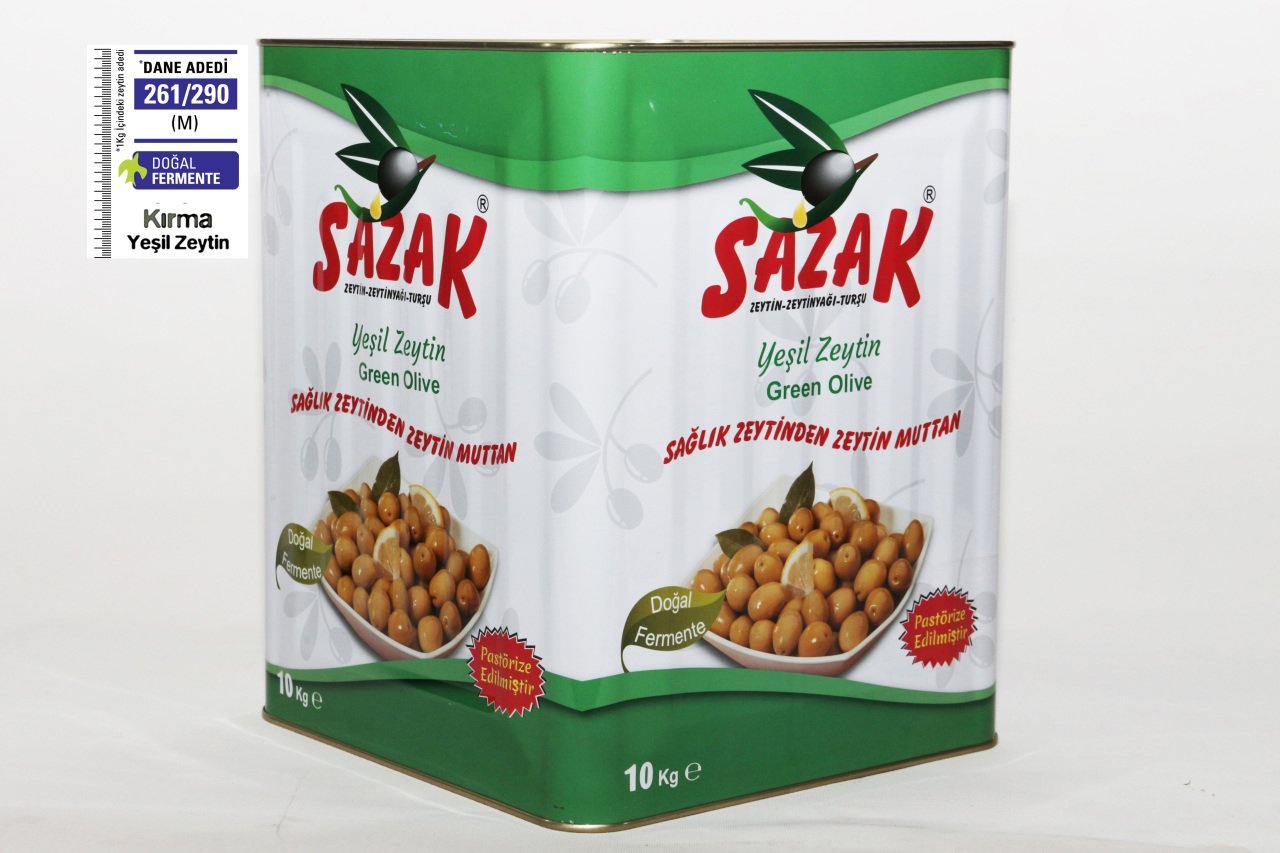 Sazak Kırma Yeşil Zeytin 10 Kg. 261-320