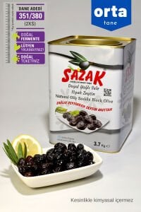 Sazak 351-380 Yağlı Sele Siyah Zeytin 3,7 Kg