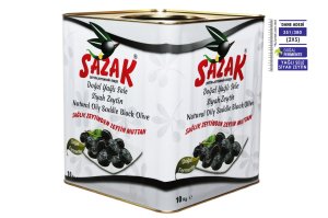 Sazak Doğal Yağlı Sele Siyah Zeytin 10 Kg. 351-380 Kalibre