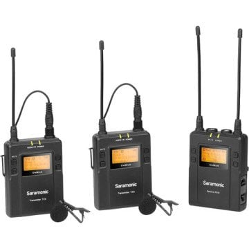 Saramonic UwMic9 (RX9 + TX9 + TX9) 2 Verici + 1 Alıcı Kablosuz Yaka Mikrofonu Seti