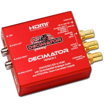Decimator  2 3G/HD/SD-SDI to HDMI Converter NTSC/PAL Downscaler ve Analog Audio Outputs