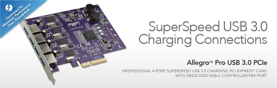 Allegro Pro USB 3.0 PCIe Card (4 controllers, 4 charging ports) [Thunderbolt compatib