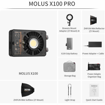 Zhiyun MOLUS X100 Çift Renkli Işık (Pro Kit)