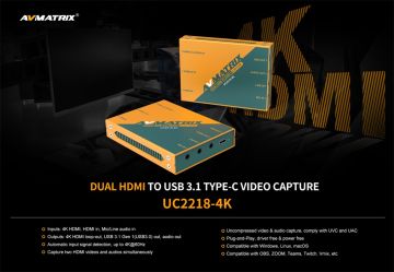 Avmatrix UC2218-4K Çift HDMI Girişli Capture Kart