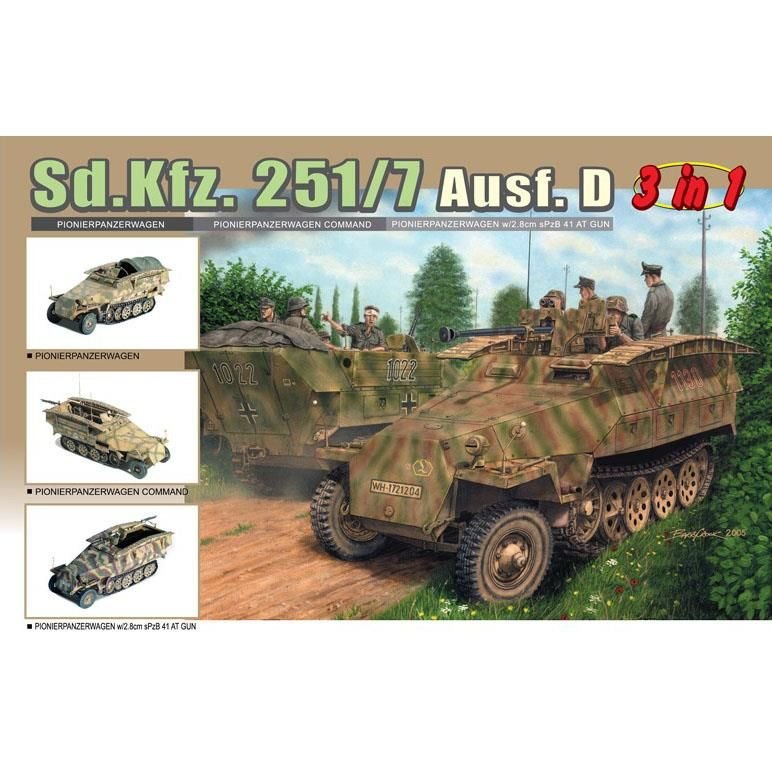 Dragon 6223 1/35 Ölçek Sd.Kfz. 251/7 Ausf. D (3 in 1) Personel Taşıyıcı Plastik Model Kiti