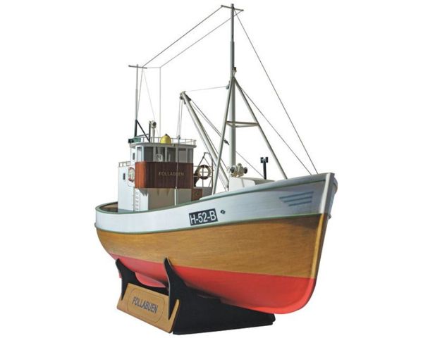 Türk Model 1/25 6010200 M/S Follabuen İskandinav Balıkçı Teknesi, R/C Dönüşebilir, Demonte Ahşap Maketi