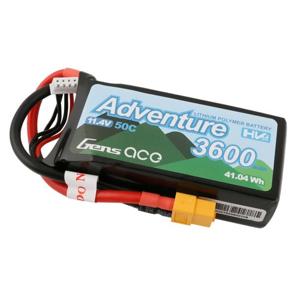 3600mAh 11.4V 30C 3S1P HV Adventure LiPo Battery