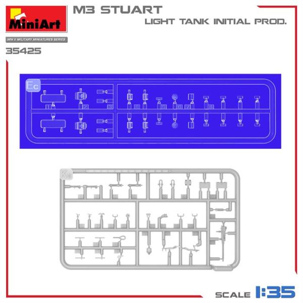 MiniArt 1:35 M3 Stuart Hafif Tank. İlk Üretim