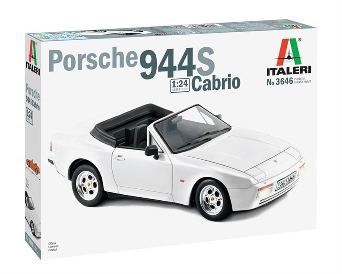 Italeri 3646S 1/24 Ölçek, Porsche 944 S Cabrio Araba, Plastik Model kiti