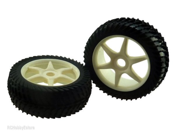 821003W White Rim-Tire Complete For Buggy (821001W