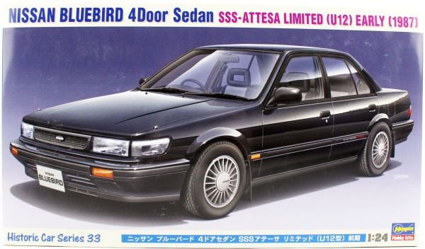 Hasegawa HC33 21133 1/24 Ölçek Nissan Bluebird 4-Door Sedan SSS-Attesa Limited (U12) 1987 Otomobil Plastik Model Kiti