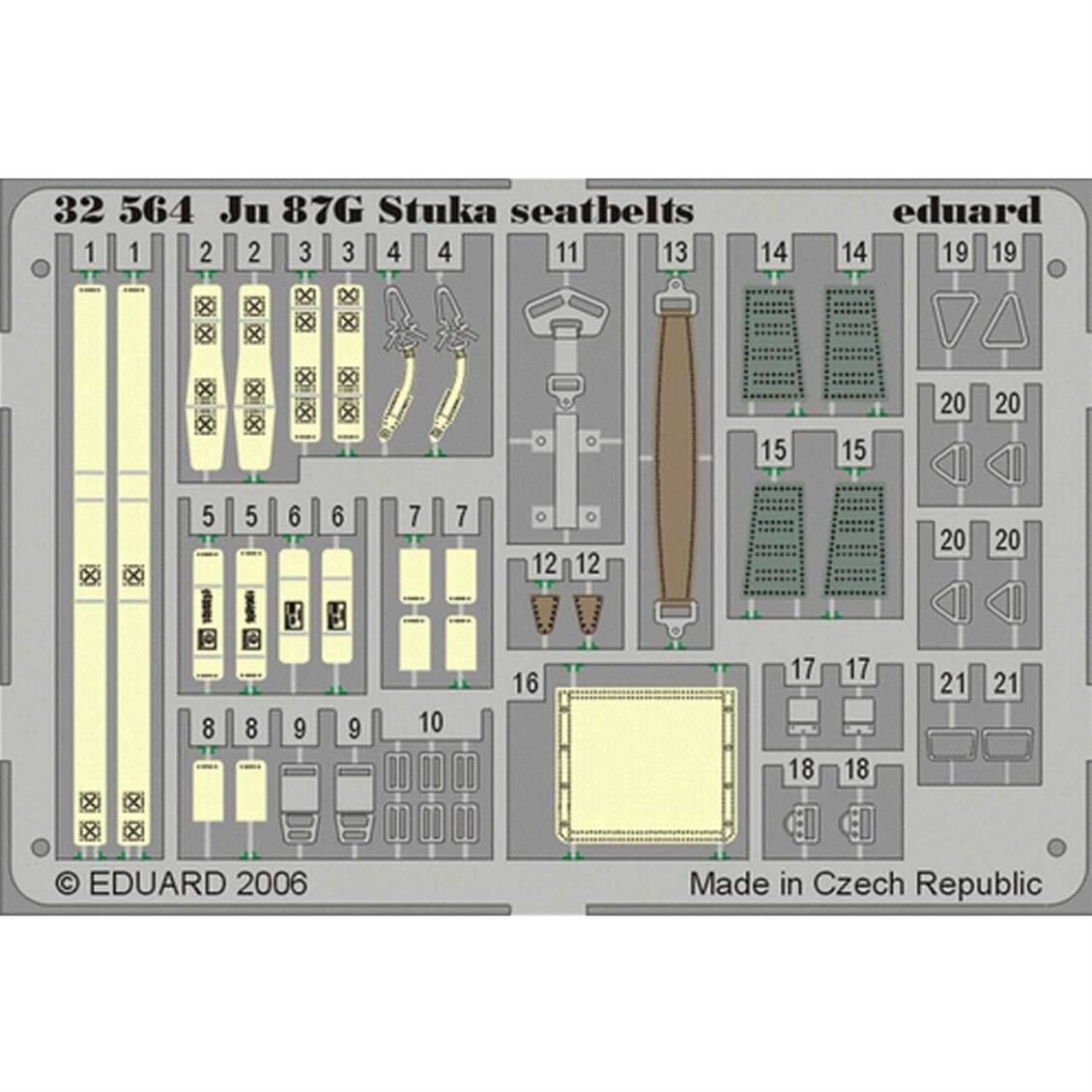 Eduard 32564 1/32 Ölçek, Ju 87 Stuka Seatbelts For Hasega