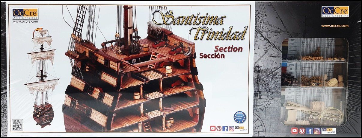 Occre 16800 1/90 Santisima Trinidad Enine Tekne Gövde Kesiti Demonte Ahşap Maketi
