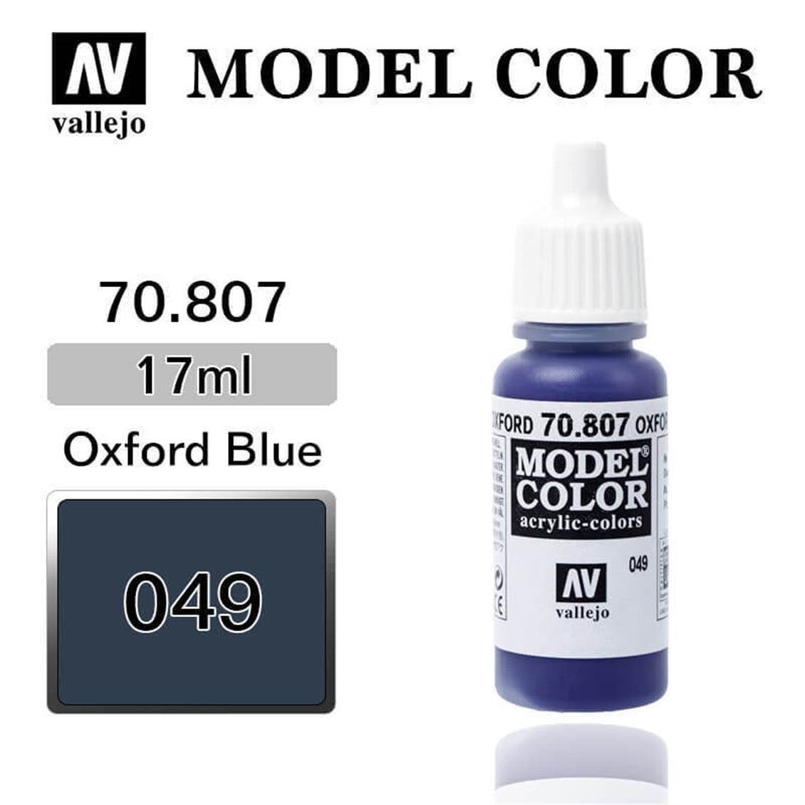 Vallejo 70807 17 ml. (49) Oxford Blue-Matt, Model Color Serisi Model Boyası