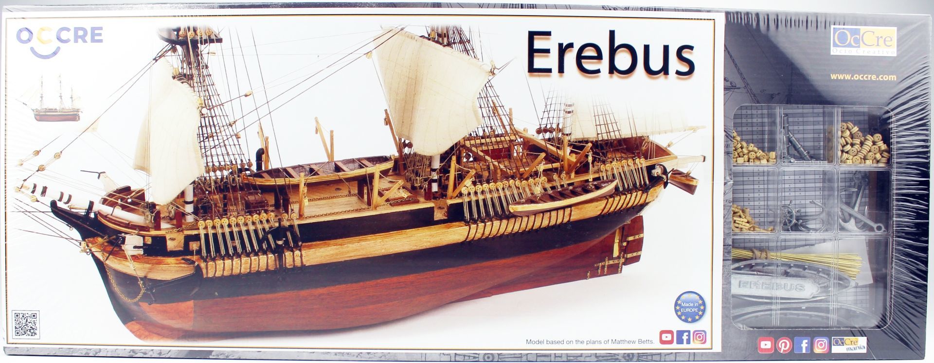 Occre 12009 1/75 Ölçek, Ölçek HMS Erebus Yelkenli Tekne Ahşap Model Kiti