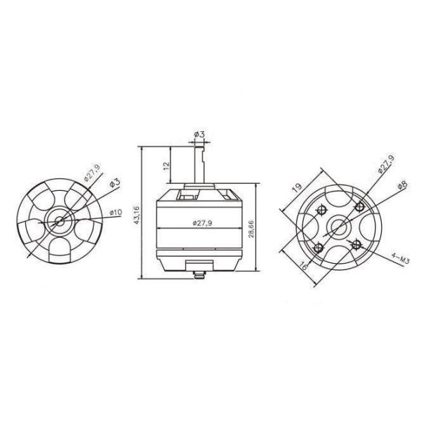 Emax XA2212 1400KV 3S Fırçasız Motor