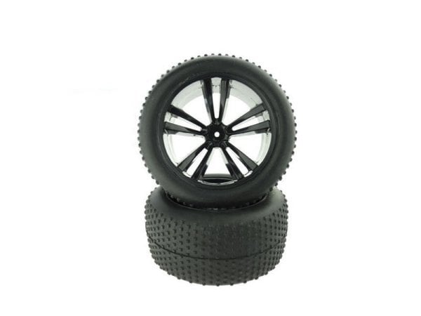 Black Truggy Tires and Rims (31613B+31503) 2P