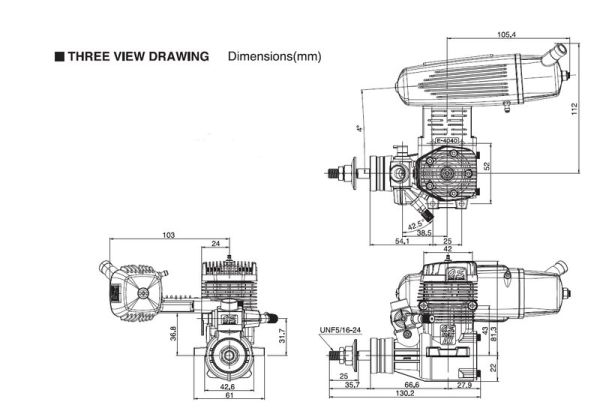 OS Engines 19120 Max-95 AX (61C) ve 4040 Susturuculu, Nitro Yakıtlı Model Uçak Motoru