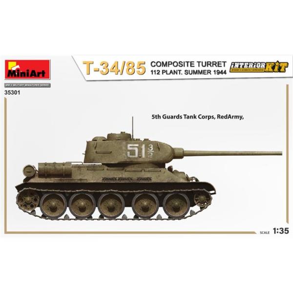 MiniArt T-34-85 Kompozit Kule. 112 Plant. 1944 Yaz. Interior Kit