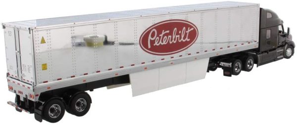 Diecast Masters 71071 1/50 Peterbilt 579 UltraLoft Kabinli Çekici ve Soğutuculu Dorse, Siyah, Sergilemeye Hazır Metal Model