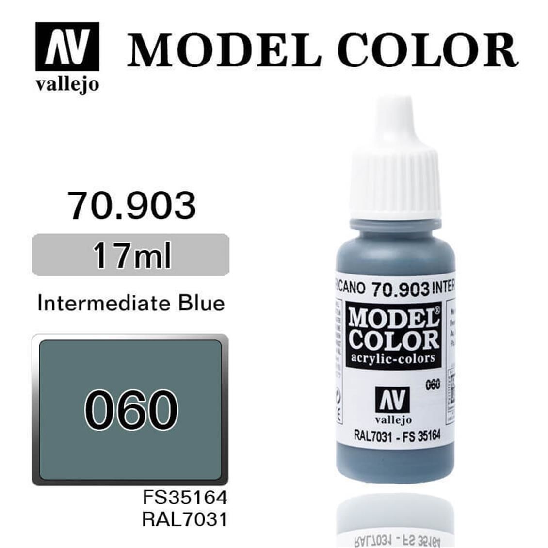 Vallejo 70903 17 ml. (60) Intermediate Blue-Matt, Model Color Serisi Model Boyası