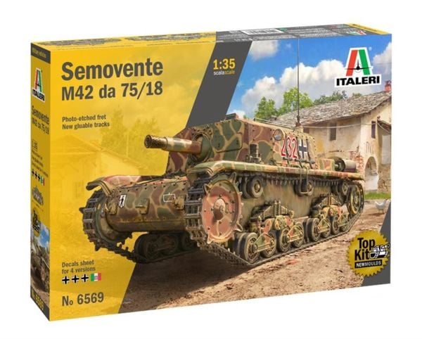 Italeri 6569S 1/35 Ölçek, Semovente M42 75/18 Tank, Plastik Model kiti