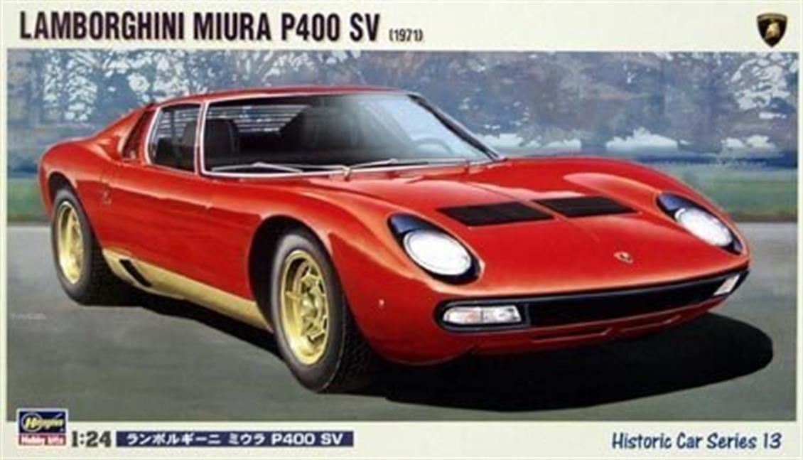 Hasegawa HC13 21213 1/24 Ölçek, Lamborghini Miura SV, Otomobil, Plastik Model kiti