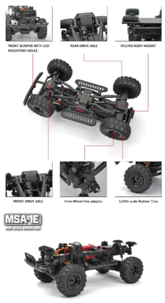 Carisma MSA-1E 1/24th 4WD RTR Coyote Pup Micro Rc Crawler