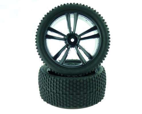 Black Buggy Rear Tires and Rims 1/10 Rc Jant Lastik (2 Adet)